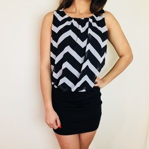 Dress Chevron Black and White